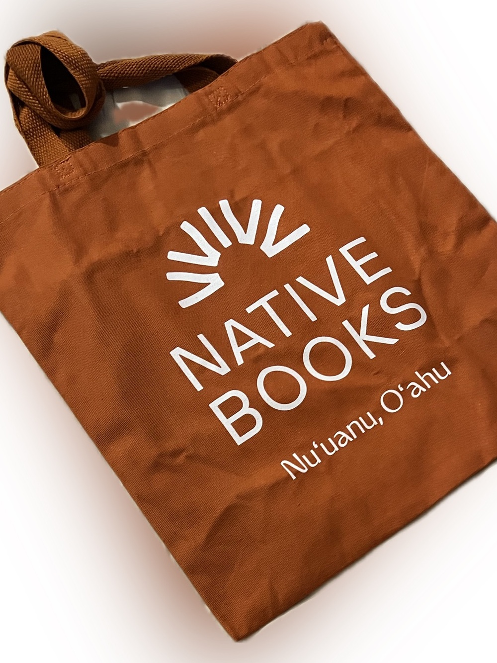 Native Books Burnt Orange Canvas Tote Bag